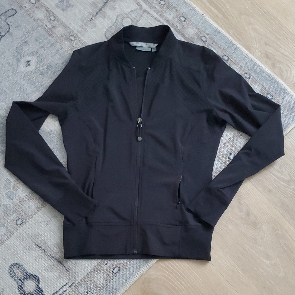 Athleta Black Zip Up Athletic Jacket SzS
